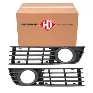 2x DIEDERICHS L&uuml;ftungsgitter Blende Nebelscheinwerfer f&uuml;r AUDI A4 S4 8E B6 links + rechts