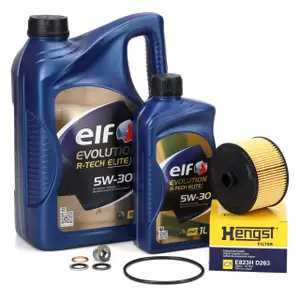 6L elf Evolution R-TECH ELITE 5W-30 + HENGST oil filter for RENAULT DACIA 0.9&ndash;1.3 TCe