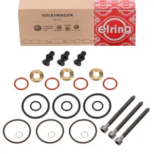 3x ELRING Dichtungssatz + Schraube Pumpe-D&uuml;se-Einheit f&uuml;r VAG 1.2/1.4 TDI