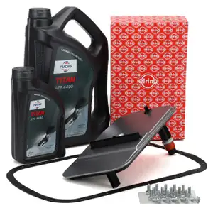ELRING Hydraulikfilter Satz 5-Gang + 6L FUCHS ATF4400 Getriebe&ouml;l f&uuml;r BMW X5 E53 3.0i 3.0d