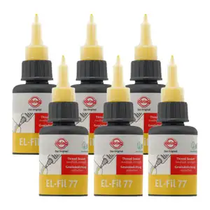 6x 50ml ELRING 954.020 EL-Fil 77 Schraubensicherung hochfest GELB -55&deg;C bis +180&deg;C