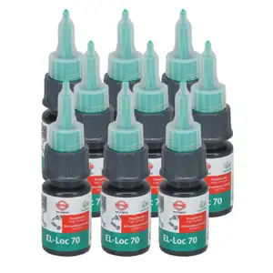 9x 10ml ELRING 700.521 EL-Loc 70 Schraubensicherung hochfest GR&Uuml;N -55&deg;C bis +180&deg;C