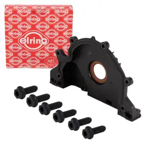 ELRING Wellendichtring Kurbelwelle STIRNSEITIG + 6x ORIGINAL Schaube f&uuml;r VAG 1.6/2.0 TDI
