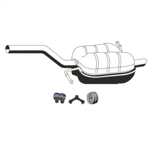 ERNST Endschalld&auml;mpfer Auspuff Endtopf + Anbausatz f&uuml;r VW Passat B6 1.6 FSI 115 PS BLF