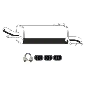 ERNST Endschalld&auml;mpfer + Anbausatz f&uuml;r OPEL Corsa C Tigra B 1.2 1.4 / TwinPort 75-90 PS