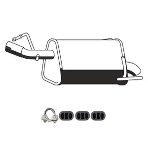 ERNST Endschalld&auml;mpfer Auspuff + Anbausatz f&uuml;r OPEL Meriva A 1.7 CDTI 100 PS Z17DTH