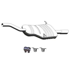 ERNST Endschalld&auml;mpfer Auspuff + Anbausatz f&uuml;r BMW 3er E46 / Touring 316i 318i N42 N46