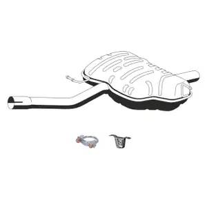 ERNST Endschalld&auml;mpfer + Anbausatz f&uuml;r BMW 3er E46 Compact 316ti 318ti N40/42/45/46
