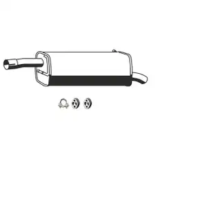 ERNST Endschalld&auml;mpfer + Anbausatz f&uuml;r FORD Fiesta 5 1.25 16V 1.3 1.4 16V ab 12.2005