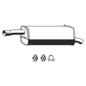 ERNST Endschalld&auml;mpfer + Anbausatz f&uuml;r FORD Fiesta 5 1.25 1.3 1.4 16V MAZDA 2 DY 1.2 1.4