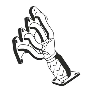 ERNST 650434 Abgaskr&uuml;mmer + Anbausatz f&uuml;r VOLVO 850 S70 V70 I 2.0 2.4 bis Motor-Nr. 585599