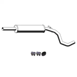 ERNST Mittelschalld&auml;mpfer Mitteltopf + Anbausatz f&uuml;r VW Lupo SEAT Arosa 1.0 1.4 50/60 PS