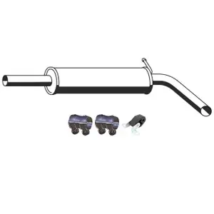 ERNST Mittelschalld&auml;mpfer + Anbausatz f&uuml;r VW Polo 4 SEAT Ibiza 3 SKODA Fabia 1 2 1.4 16V