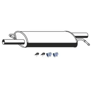 ERNST Mittelschalld&auml;mpfer + Anbausatz f&uuml;r VW Multivan Transporter T5 1.9 TDI 84-105 PS