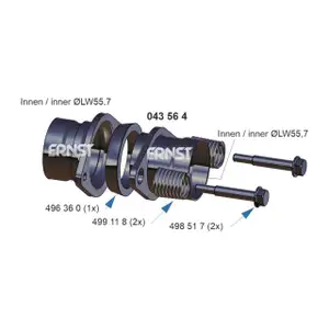 ERNST 043564 Reparaturrohr Abgasrohr + Anbausatz f&uuml;r OPEL Astra G Zafira A 2.0/2.2 DTI 16V