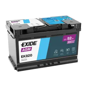 EXIDE EK820 AGM START-STOP Autobatterie Batterie Starterbatterie 12V 82Ah EN800A
