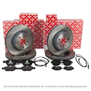 febi Bremsscheiben + Bel&auml;ge + Sensor f&uuml;r JAGUAR XF II / Sportbrake (X260) vorne + hinten