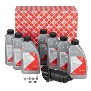 FEBI 176878 Getriebefilter Satz 0AW CVT-Getriebe + 7L Getriebeöl AUDI A4 B8 A5 A6 C7 A7 4G