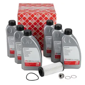 febi 171772 Automatikgetriebe Rep.-Satz + 6L Getriebeöl für AUDI VW 7-Gang 02E DQ500