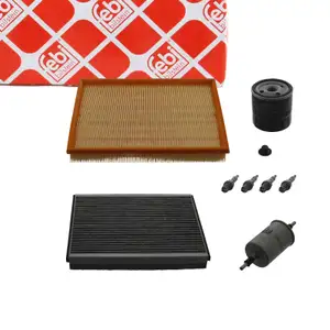 febi Filterset Filterpaket + 4x Z&uuml;ndkerze f&uuml;r OPEL Meriva A 1.6 105 PS