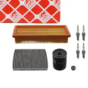 febi Filterset + 4x Z&uuml;ndkerze f&uuml;r FIAT Panda/Panda Classic 169 1.1 1.2 bis 05.2010