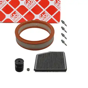 febi Filterset + 4x Zündkerze für FIAT Punto 188_ 1.2/Bifuel/Bipower 60 PS