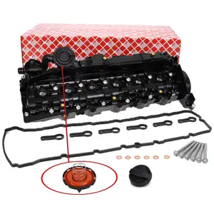 febi Ventildeckel + Deckel + Schraube D&uuml;senhalter f&uuml;r BMW 3er 4er 5er 7er X3-6 35/40d N57