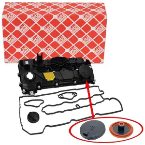 febi Ventildeckel + Dichtung + &Ouml;leinf&uuml;lldeckel f&uuml;r BMW E81-88 3er E90-93 5er E60 E61 N43