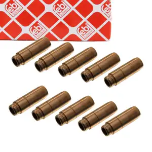 10x febi 14827 EINLASSSEITE Ventilführung für MERCEDES 190 W201 W124 W463 W126 R107 M103