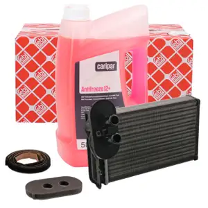 febi W&auml;rmetauscher + 5L CAIRPAR Frostschutz f&uuml;r VW Golf 2 3 4 Passat B3/B4 Polo 6N A3 8L1