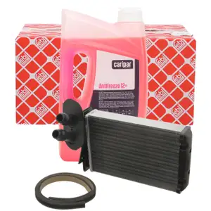 febi W&auml;rmetauscher + 5L CARIPAR Frostschutz f&uuml;r VW Golf 4 A3 8L1 TT 8N Leon 1M Octavia 1
