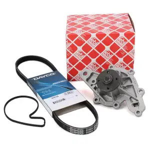 febi Wasserpumpe + DAYCO 4PK788 Keilrippenriemen f&uuml;r SMART Cabrio City-Coupe ForTwo 450