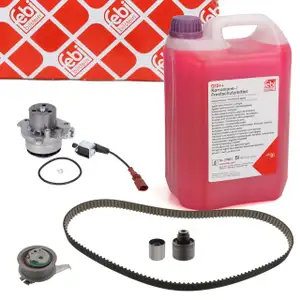 febi Zahnriemensatz + Wasserpumpe + 5L Frostschutz für VW Golf 7 Passat Tiguan 1.6/2.0 TDI