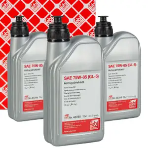 3L 3 Liter febi 48785 Achsgetriebe&ouml;l 75W-85 GL-5 GELB f&uuml;r AUDI BMW MERCEDES VW