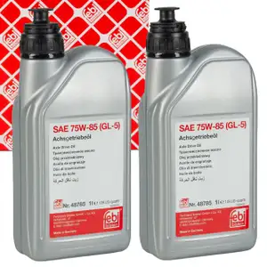 2L 2 Liter febi 48785 Achsgetriebe&ouml;l 75W-85 GL-5 GELB f&uuml;r AUDI BMW MERCEDES VW