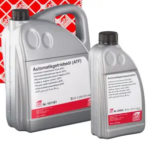 6L 6-liter febi Automatic Transmission Fluid (ATF) for BMW, Ford, MINI, Opel, PSA, Volvo, and VW