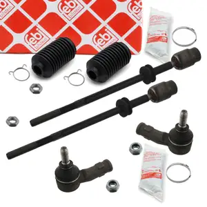 2x febi Spurstange + Kopf + Manschette f&uuml;r VW Golf 2 Jetta 2 SEAT Ibiza 2 ohne Servo vorne