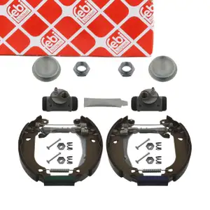 FEBI 37494 Bremsbackensatz + Radbremszylinder + Zubehör Feststellbremse hinten