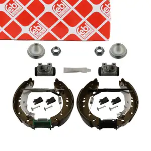 FEBI 37528 Bremsbackensatz + Radbremszylinder + Zubehör Feststellbremse hinten