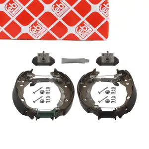 FEBI 37548 Bremsbackensatz + Radbremszylinder + Zubehör Feststellbremse hinten