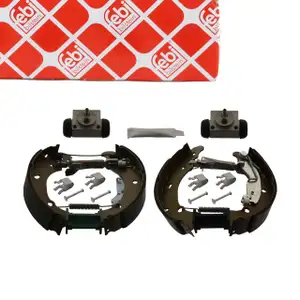 febi 38767 Bremsbackensatz + Radbremszylinder + Zubehör Feststellbremse hinten
