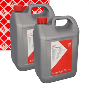 10L 10-liter febi DOT 4 brake fluid for AUDI, BMW, OPEL, SEAT, SKODA, and VW