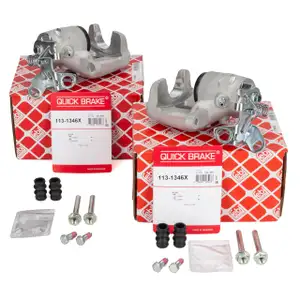 2x febi Bremssattel Ø 41mm + Führungshülsen für VW Golf 5 6 Touran A3 8P Octavia 2 hinten