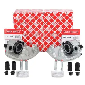 2x febi Bremssattel Ø 54mm + Führungshülsen für VW Golf 5 6 Passat B6 B7 Polo 5 8P vorne