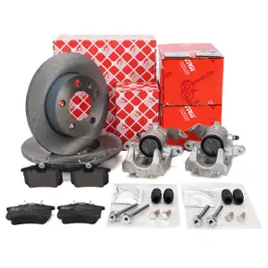 febi Bremsscheiben + Bel&auml;ge + TRW Bremssattel f&uuml;r VW Golf 4 8L1 IBiza 3 Fabia 1 2 hinten