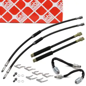 febi Bremsschlauch Set f&uuml;r VW Golf 5 6 AUDI 8P SEAT Leon 1P SKODA Octavia 2 vorne + hinten