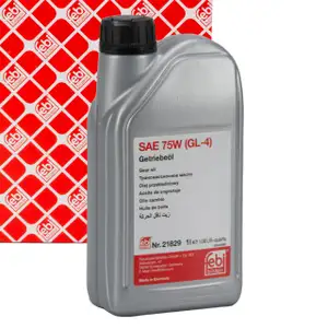 febi 21829 Getriebe&ouml;l 75W GL-4 GELB f&uuml;r AUDI FORD MERCEDES VOLVO VW - 1L 1 Liter