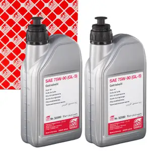 2L 2 Liter febi 32590 Getriebe&ouml;l GELB 75W-90 API GL-5 BMW FORD OPEL VW