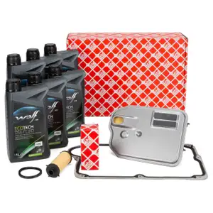 FEBI Getriebefilter Satz 7-Gang 724.0 DCT + 6L WOLF Getriebeöl MERCEDES W176/177/246/247