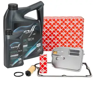 febi Getriebefilter Satz 7-Gang 724.0 DCT + 6L WOLF Getriebe&ouml;l MERCEDES W176/177/246/247